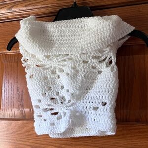Handmade White Crochet Tube Top